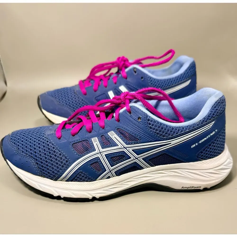 ASICS Gel-Contend 6 Running Shoes Athletic Comfort Walking Blue Women's size 7